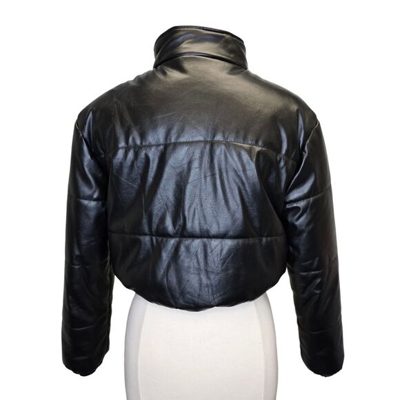 SHEIN Women's L Black Zip Puffer Crop Jacket - Picture 5 of 16